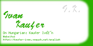 ivan kaufer business card